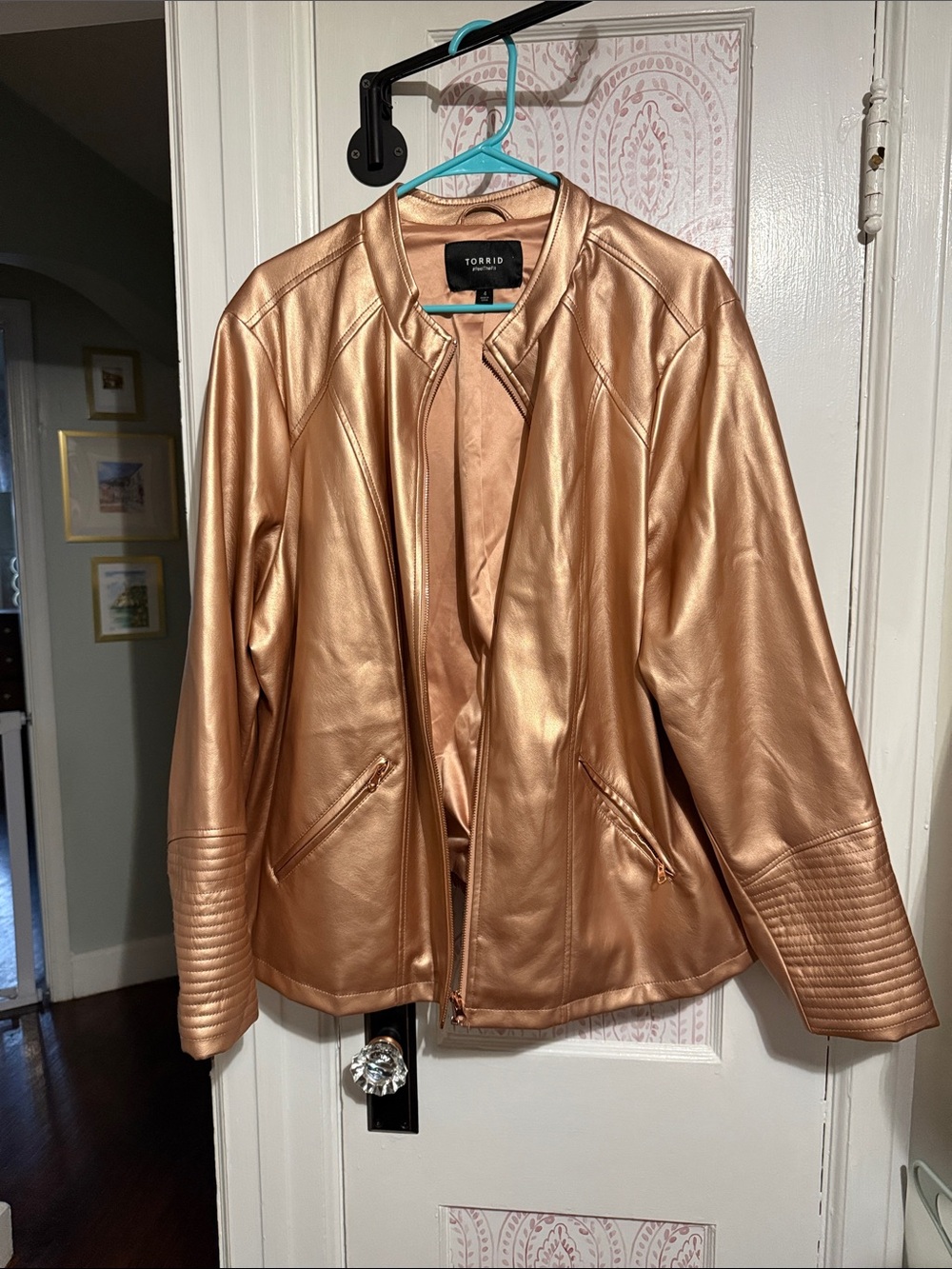 torrid Metallic Rose Gold Moto-Style Jacket